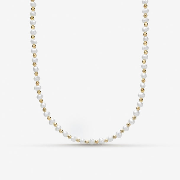 Dianne Dainty Pearls & Gold Beaded Necklace