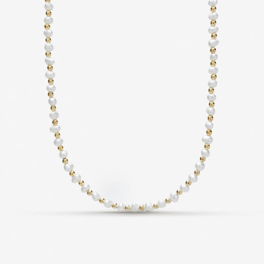Dianne Dainty Pearls & Gold Beaded Necklace