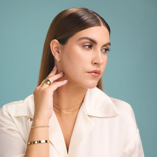 Hannah Herringbone Gold Chain Necklace